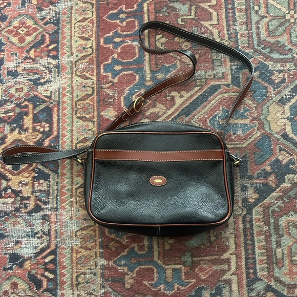 Bally Handbags - Classic Black and Brown Leather Crossbody Bag by Bally
